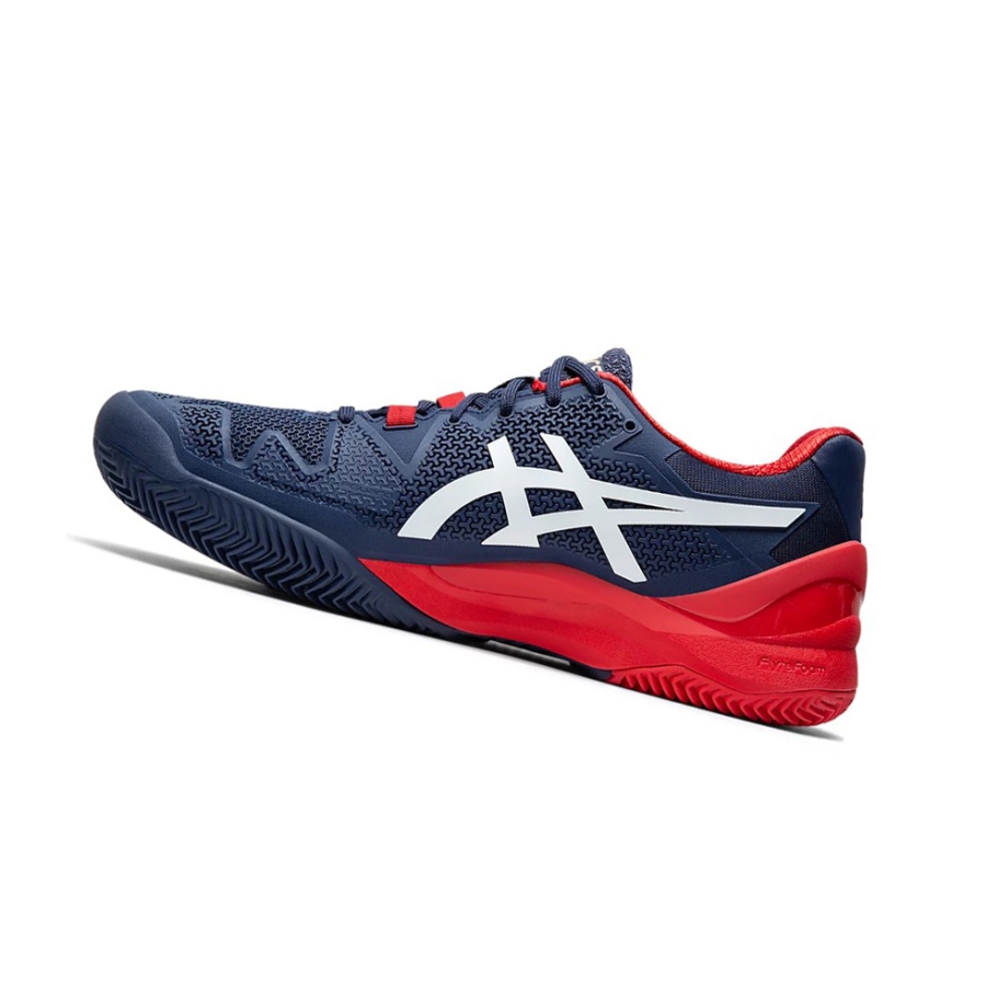 Peacoat / White Men's Asics GEL-RESOLUTION 8 CLAY Tennis Shoes | US35684AT - Asics Outlet Sale
