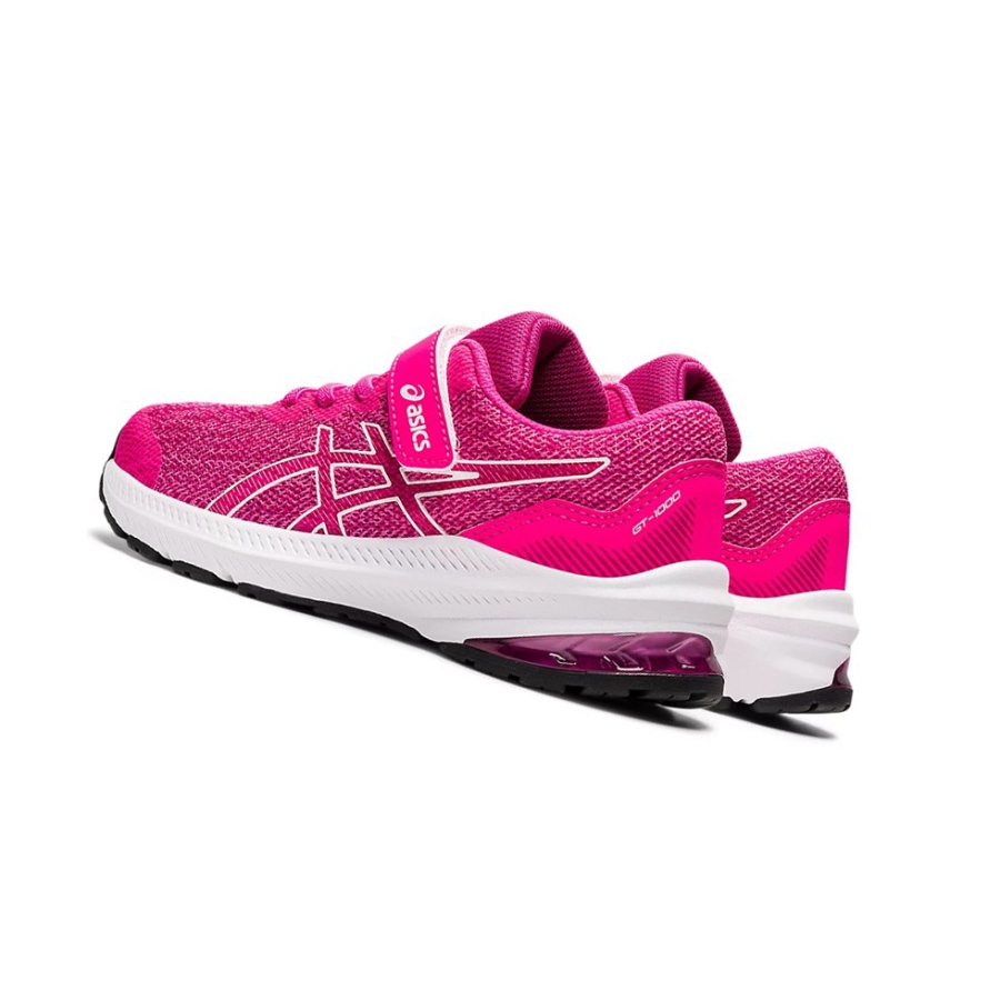 Pink Glo / White Kids' Asics GT-1000 11 PS Running Shoes | US86932JN - Asics Outlet Sale