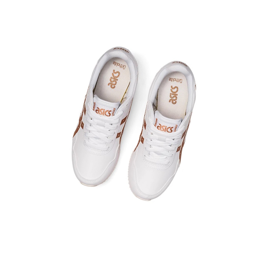 White / Rose Gold Women's Asics TIGER RUNNER Sneakers | US97420OF - Asics Outlet Sale