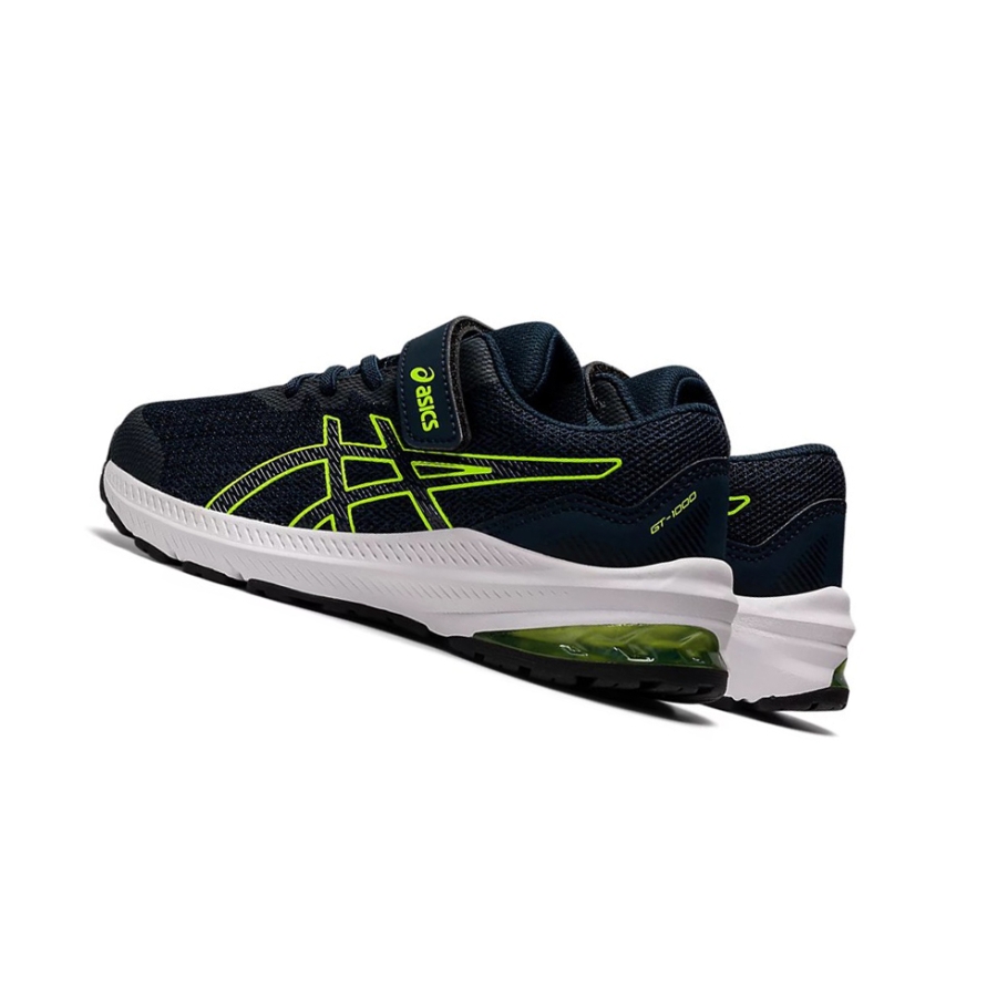 French Blue / Hazard Green Kids' Asics GT-1000 11 PS Running Shoes | US76829FC - Asics Outlet Sale