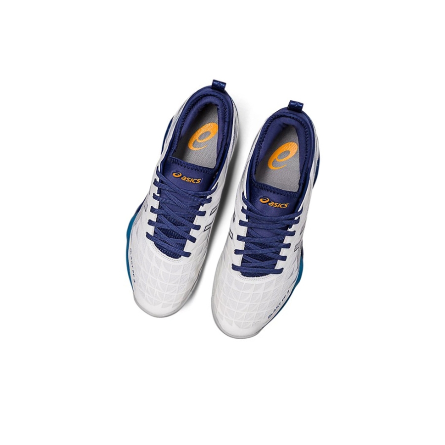 White / Deep Ocean Men's Asics BLAST FF 3 Volleyball Shoes | US05617TU - Asics Outlet Sale