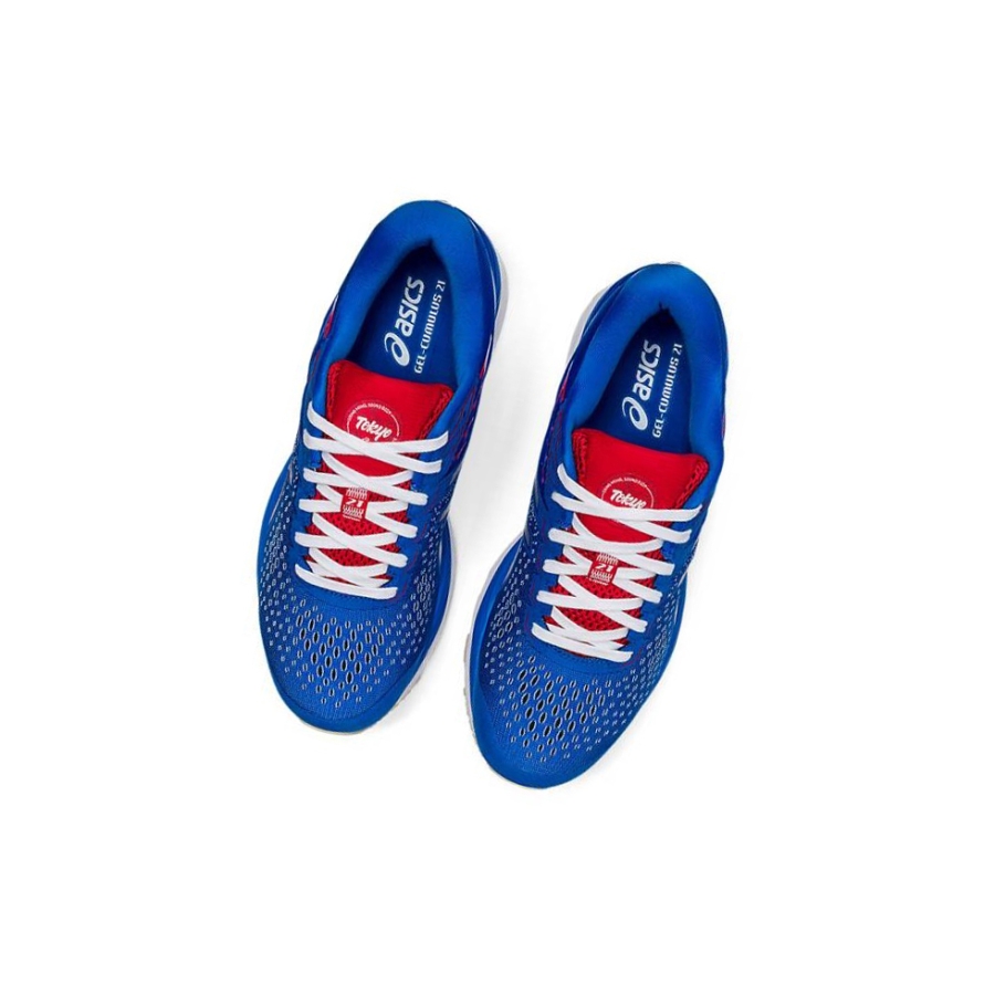 Blue Men's Asics GEL-CUMULUS 21 Retro Tokyo Running Shoes | US28956FA - Asics Outlet Sale