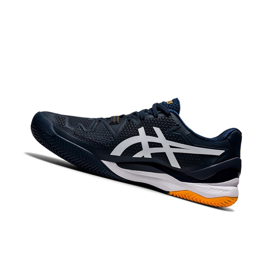 Blue / White Men's Asics GEL-RESOLUTION 8 CLAY Tennis Shoes | US31968PV - Asics Outlet Sale