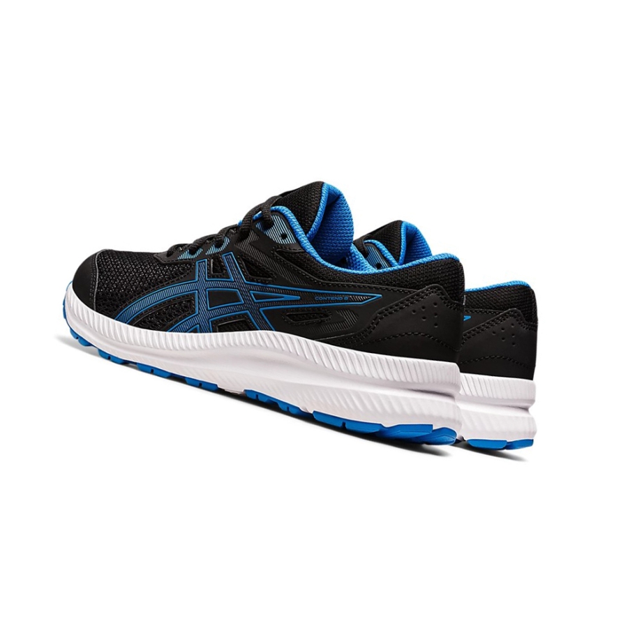 Black / Electric Blue Kids' Asics CONTEND 8 GS Running Shoes | US91802MJ - Asics Outlet Sale