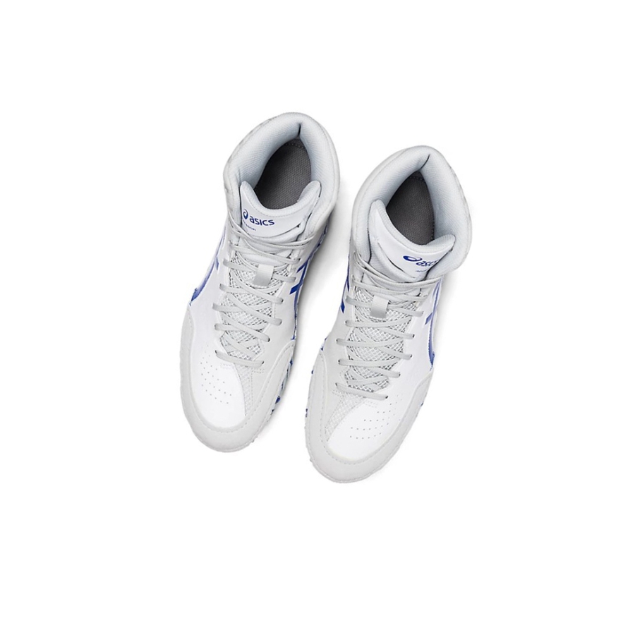 White / Blue Men's Asics AGGRESSOR 5 Wrestling Shoes | US02498HR - Asics Outlet Sale