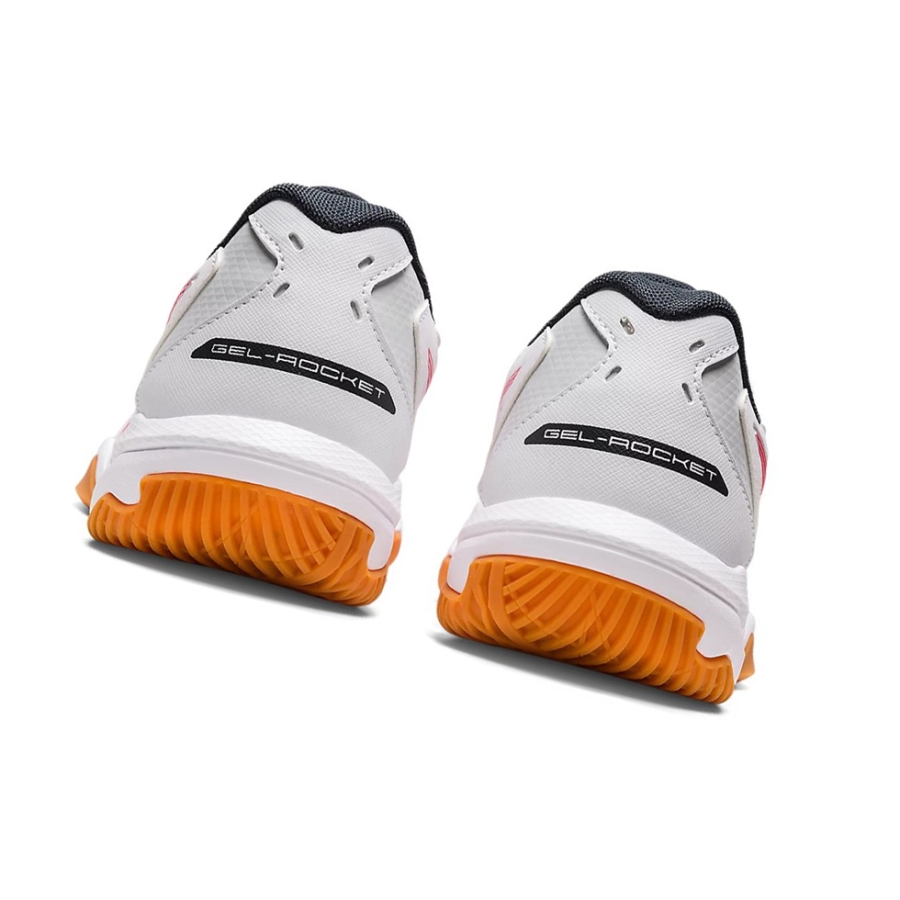 White / Pink Cameo Women's Asics GEL-ROCKET 10 Volleyball Shoes | US79605XH - Asics Outlet Sale