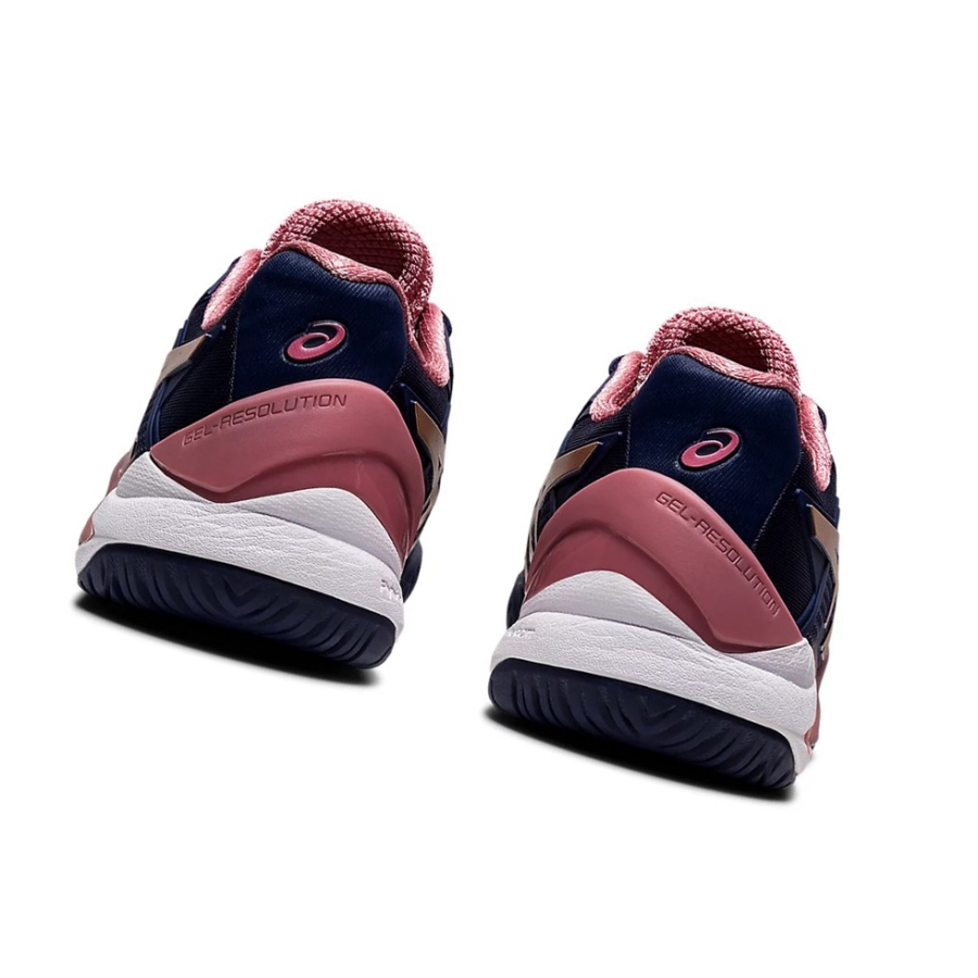Peacoat / Rose Gold Women's Asics GEL-RESOLUTION 8 Tennis Shoes | US79681JY - Asics Outlet Sale