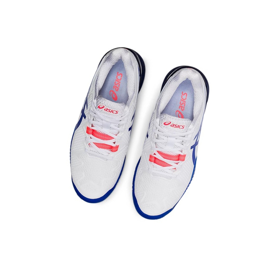 White / Blue Women's Asics GEL-RESOLUTION 8 (D) Tennis Shoes | US97612FE - Asics Outlet Sale