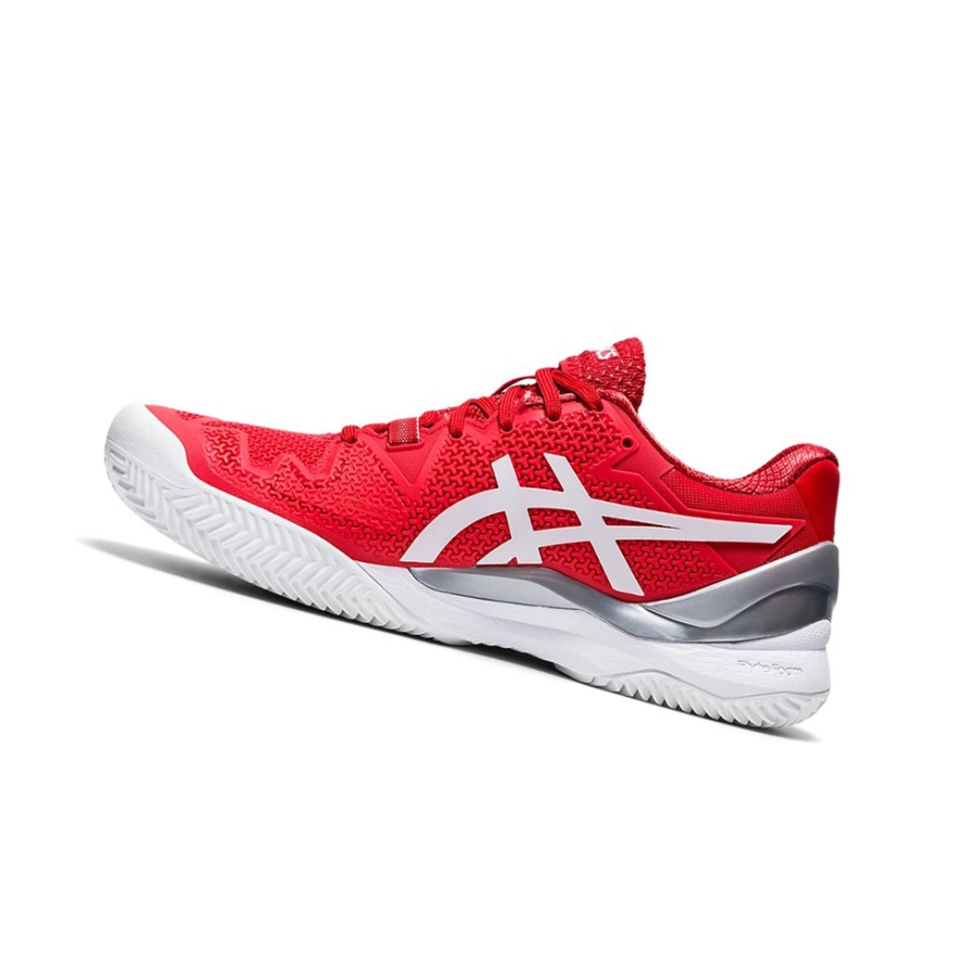Fiery Red / White Women's Asics GEL-RESOLUTION 8 CLAY Tennis Shoes | US10398PK - Asics Outlet Sale