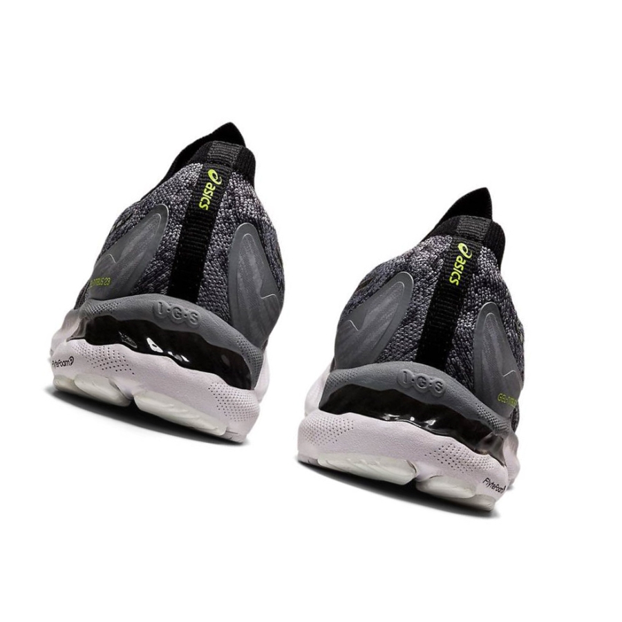 Black Men's Asics GEL-NIMBUS 23 Knit Running Shoes | US58193RK - Asics Outlet Sale