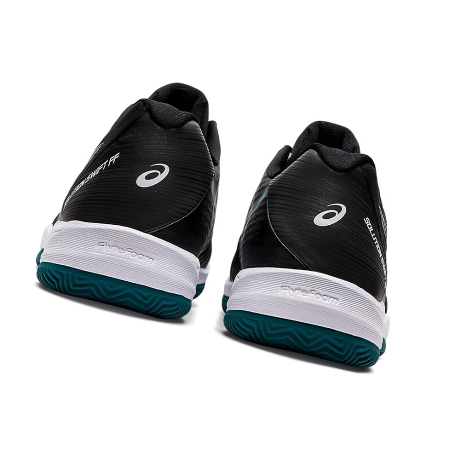 Black / Misty Pine Men's Asics SOLUTION SWIFT FF CLAY Tennis Shoes | US35098JS - Asics Outlet Sale