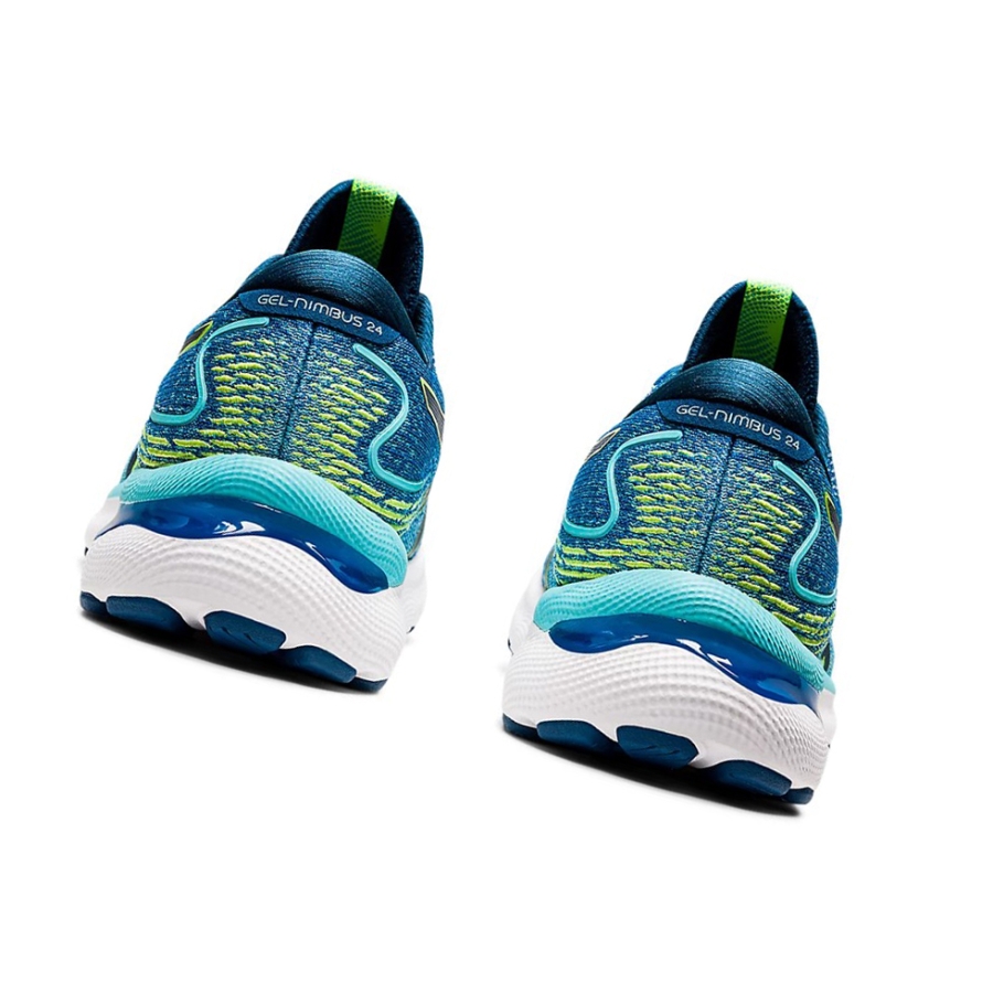 Lake Drive / Hazard Green Men's Asics GEL-NIMBUS 24 Running Shoes | US92513JO - Asics Outlet Sale