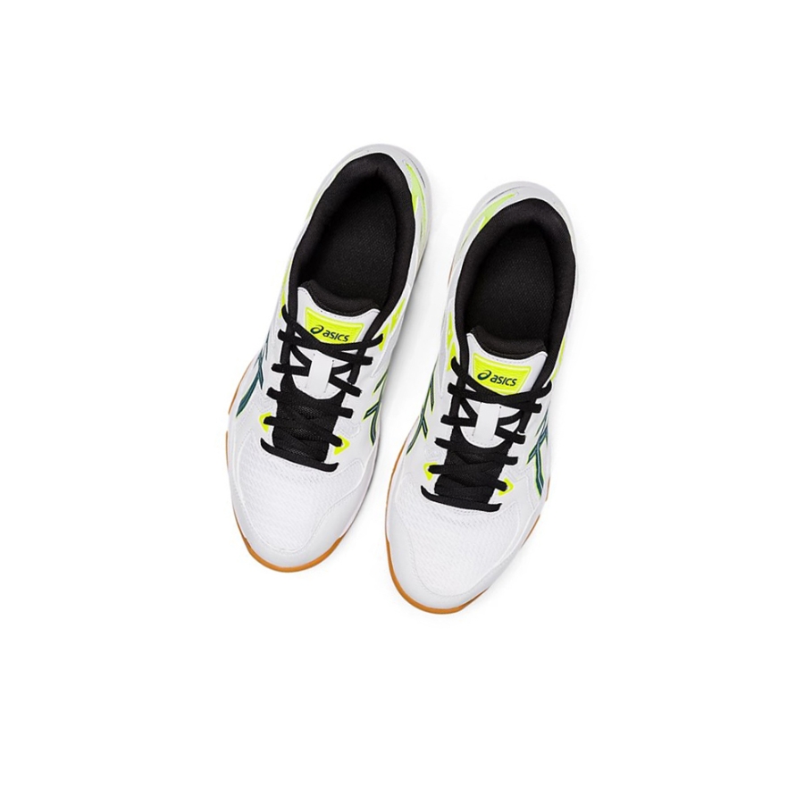 White / Velvet Pine Men's Asics GEL-ROCKET 10 Volleyball Shoes | US30715GT - Asics Outlet Sale