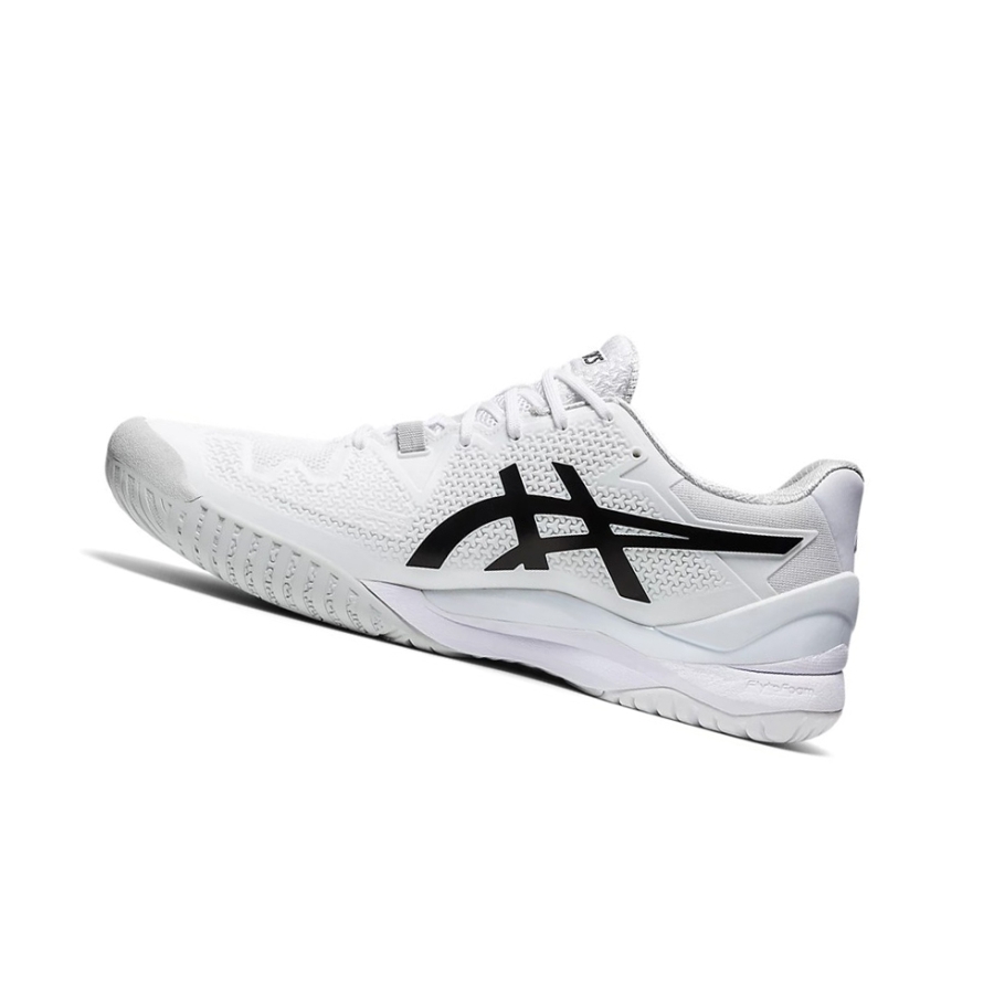 White / Black Men's Asics GEL-RESOLUTION 8 Tennis Shoes | US50472NH - Asics Outlet Sale
