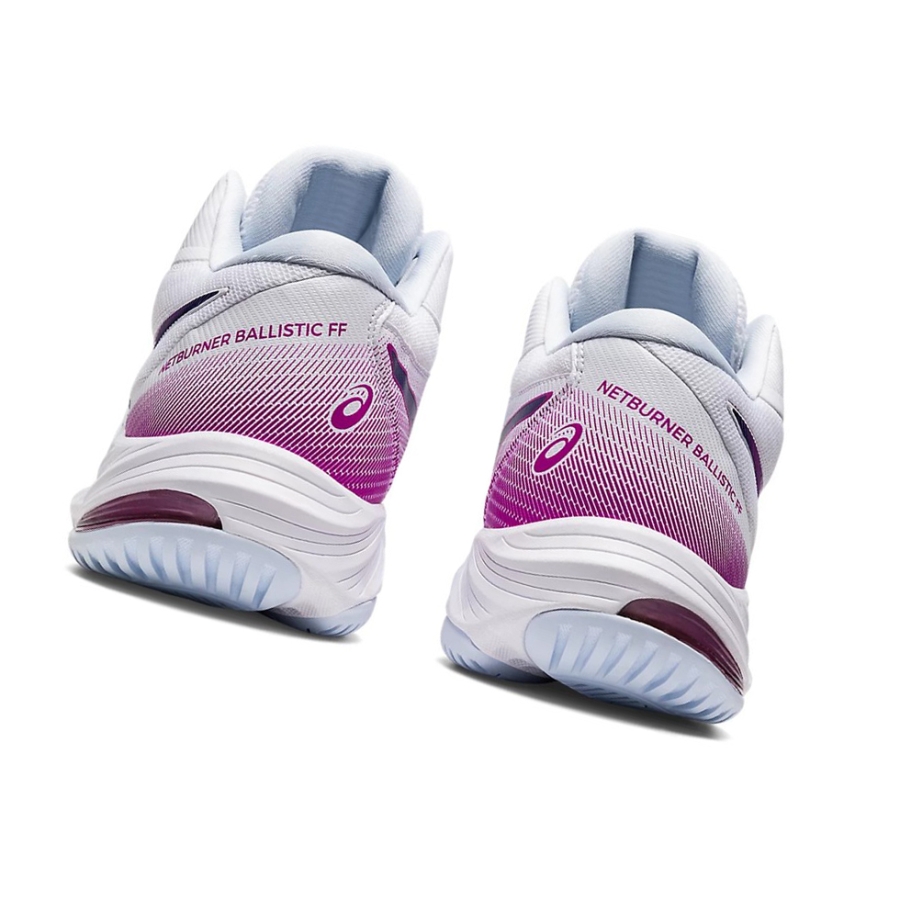 White / Orchid Women's Asics NETBURNER BALLISTIC FF MT 3 Volleyball Shoes | US27906QI - Asics Outlet Sale