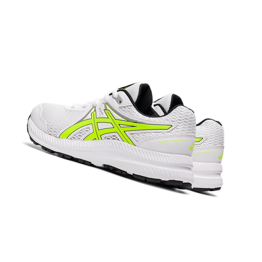 White / Hazard Green Kids' Asics CONTEND 7 GS Running Shoes | US02347KM - Asics Outlet Sale