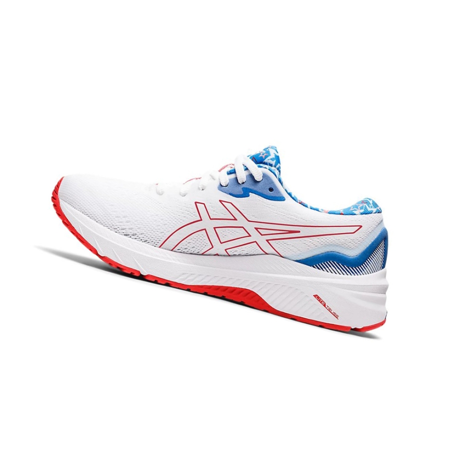White / Electric Red Women's Asics GT-1000 11 STANDARD RET Running Shoes | US70832IH - Asics Outlet Sale