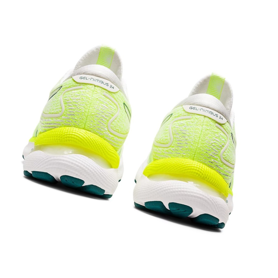 White / Velvet Pine Women's Asics GEL-NIMBUS 24 Running Shoes | US85243AV - Asics Outlet Sale