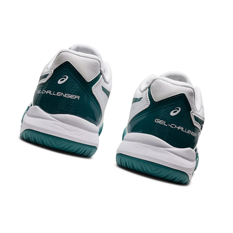 White / Velvet Pine Men's Asics GEL-CHALLENGER 13 Tennis Shoes | US75842HT - Asics Outlet Sale