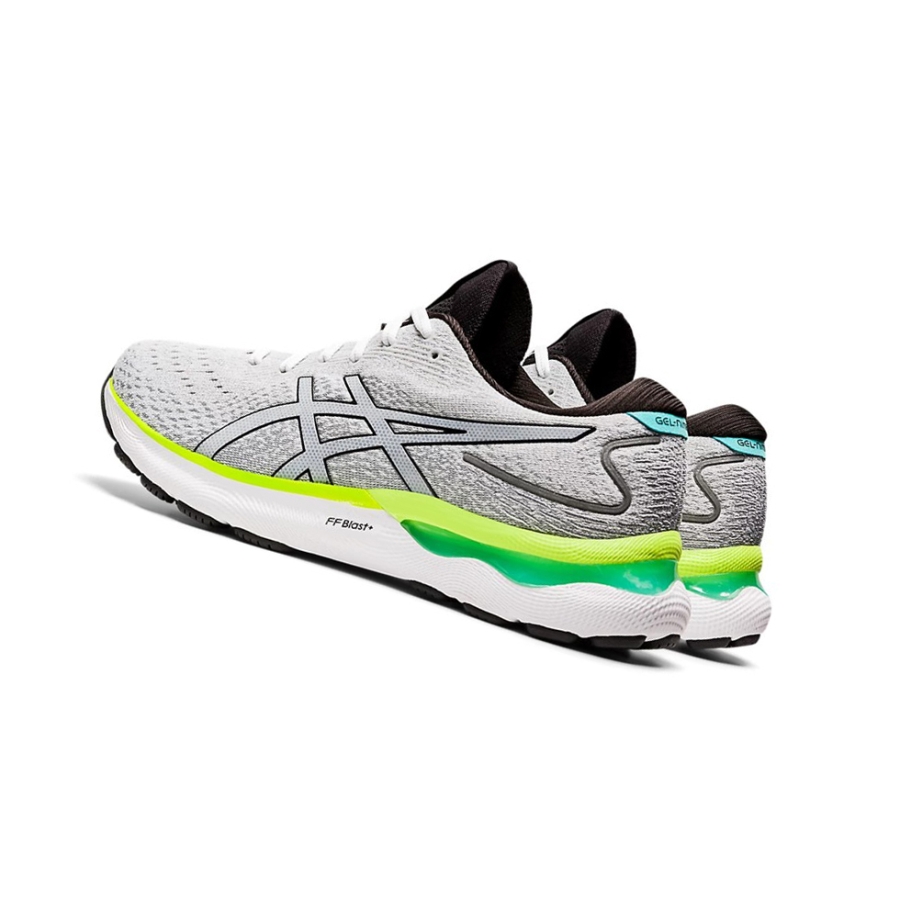 White / Black Men's Asics GEL-NIMBUS 24 Running Shoes | US10593JY - Asics Outlet Sale