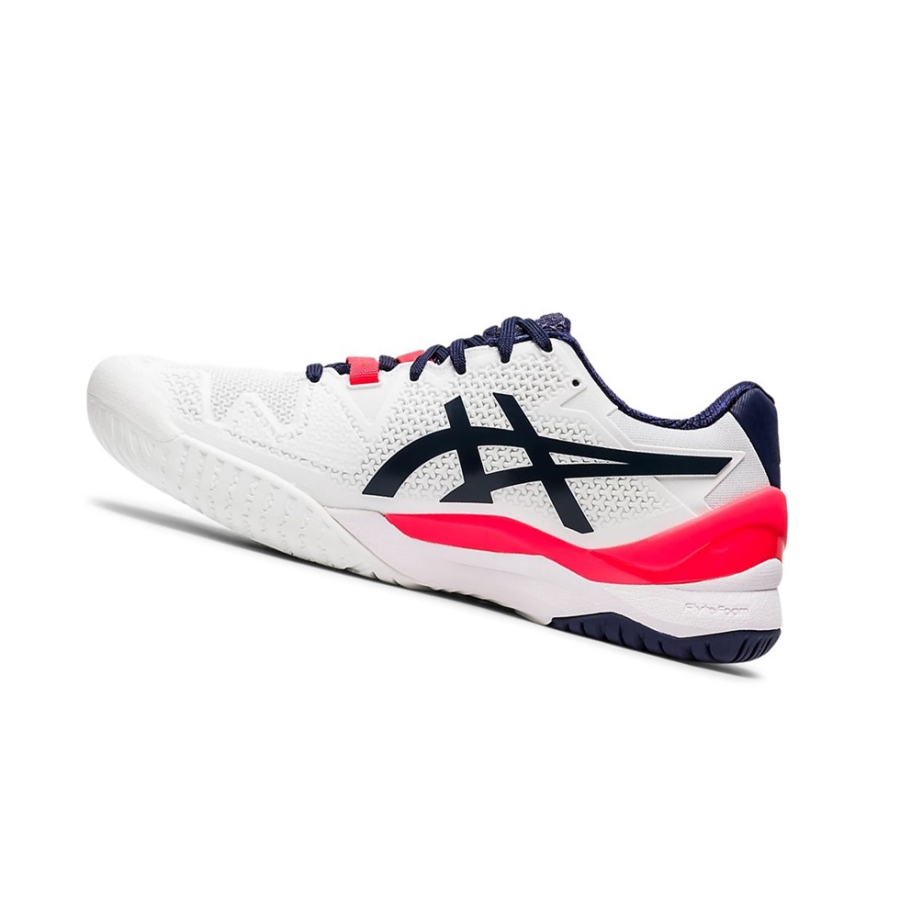 White / Peacoat Women's Asics GEL-RESOLUTION 8 Tennis Shoes | US89701AC - Asics Outlet Sale