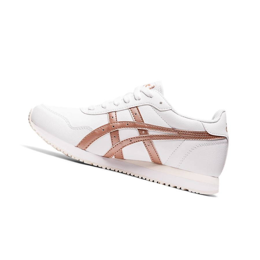 White / Rose Gold Women's Asics TIGER RUNNER Sneakers | US97420OF - Asics Outlet Sale