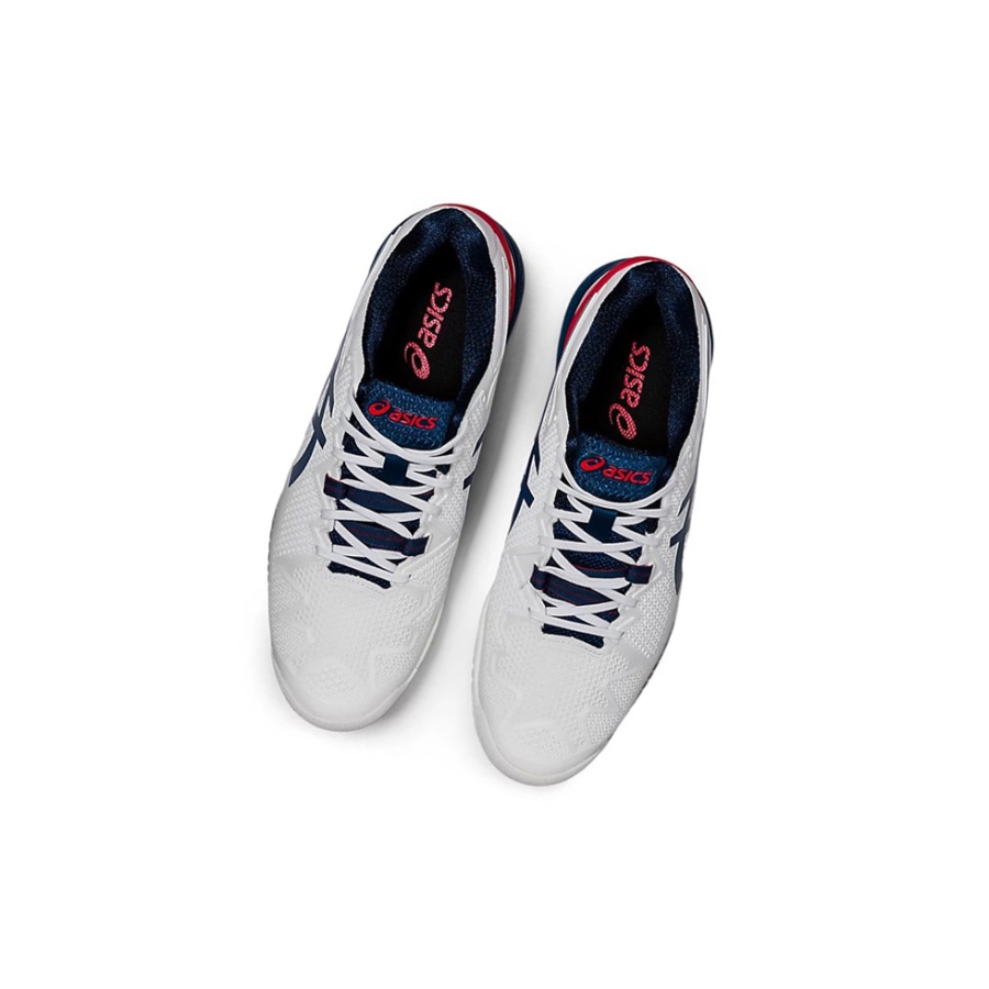 White / Mako Blue Men's Asics GEL-RESOLUTION 8 Tennis Shoes | US92106XE - Asics Outlet Sale