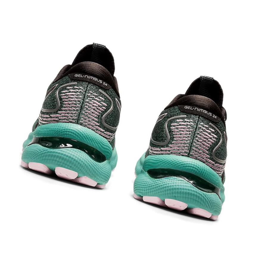 Black / Barely Rose Women's Asics GEL-NIMBUS 24 Running Shoes | US64308CH - Asics Outlet Sale