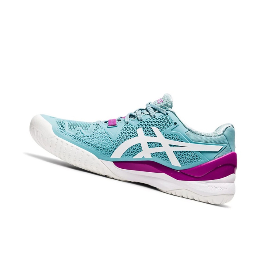 Smoke Blue / White Women's Asics GEL-RESOLUTION 8 (D) Tennis Shoes | US94687LC - Asics Outlet Sale