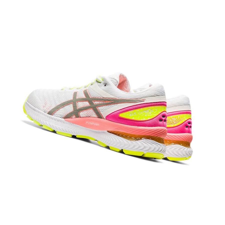 White Women's Asics GEL-NIMBUS 22 LITE-SHOW Running Shoes | US32140AS - Asics Outlet Sale