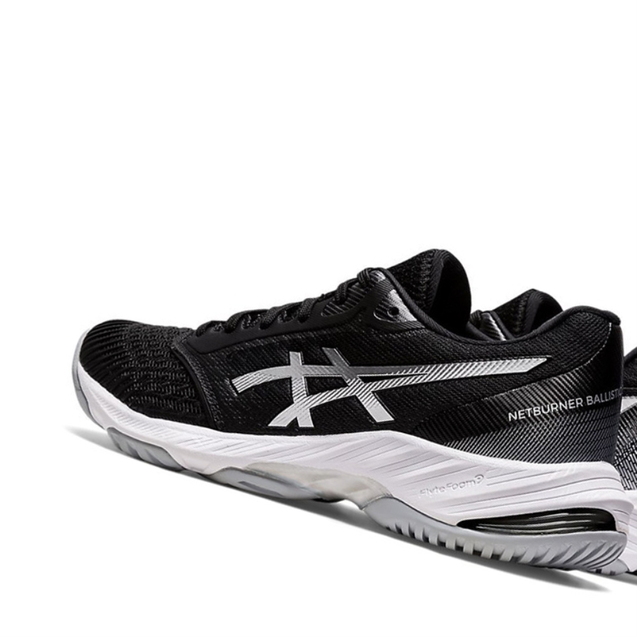 Black / Pure Silver Women's Asics NETBURNER BALLISTIC FF 3 Volleyball Shoes | US48709VO - Asics Outlet Sale