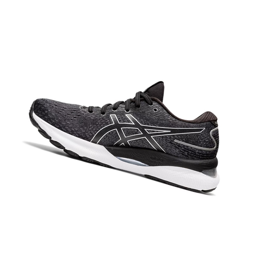 Black / Pure Silver Women's Asics GEL-NIMBUS 24 Running Shoes | US18930NK - Asics Outlet Sale