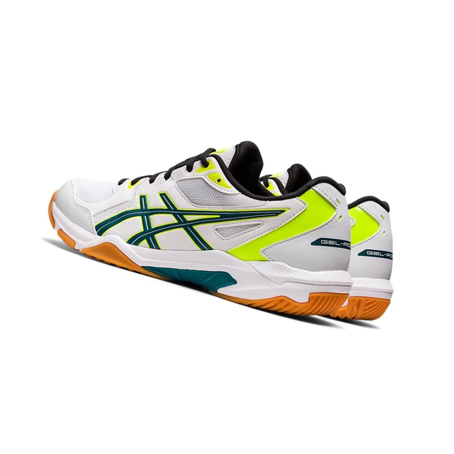 White / Velvet Pine Men's Asics GEL-ROCKET 10 Volleyball Shoes | US30715GT - Asics Outlet Sale