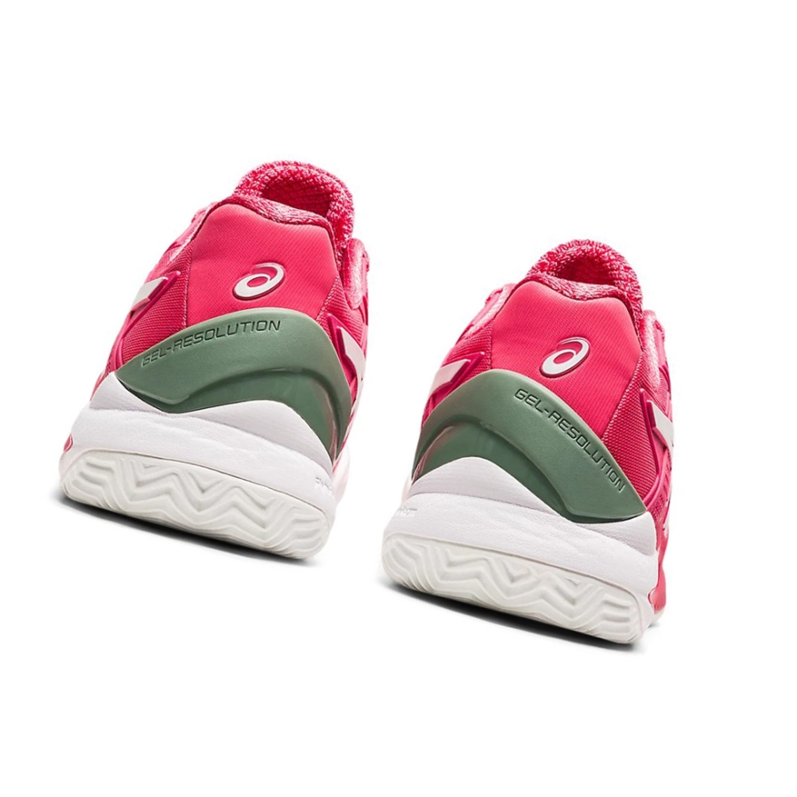 Pink Cameo / White Women's Asics GEL-RESOLUTION 8 CLAY Tennis Shoes | US16279HM - Asics Outlet Sale