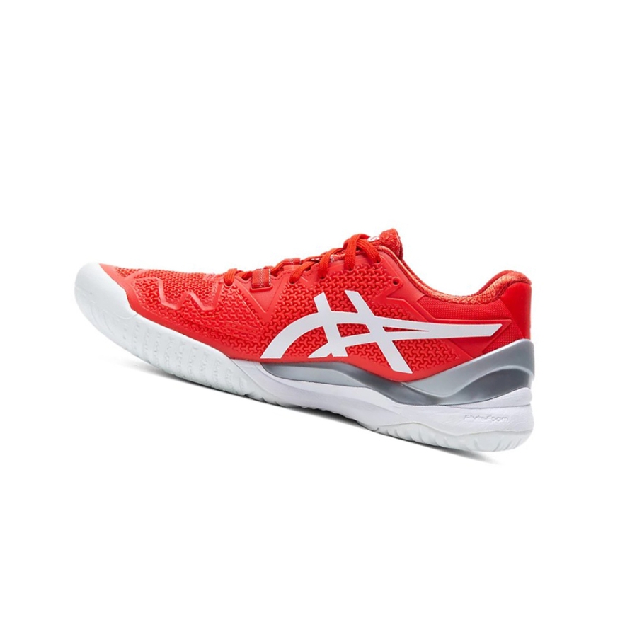Red / White Women's Asics GEL-RESOLUTION 8 Tennis Shoes | US95687SP - Asics Outlet Sale