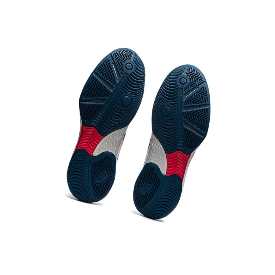 White / Mako Blue Men's Asics GEL-GAME 8 Tennis Shoes | US01742SK - Asics Outlet Sale