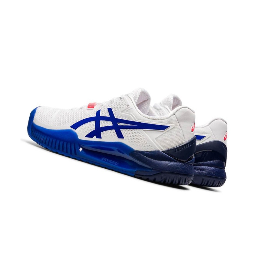 White Women's Asics GEL-RESOLUTION 8 Wide Tennis Shoes | US16385FS - Asics Outlet Sale