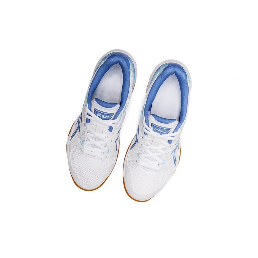 White / Periwinkle Blue Women's Asics GEL-ROCKET 10 Volleyball Shoes | US91478NQ - Asics Outlet Sale
