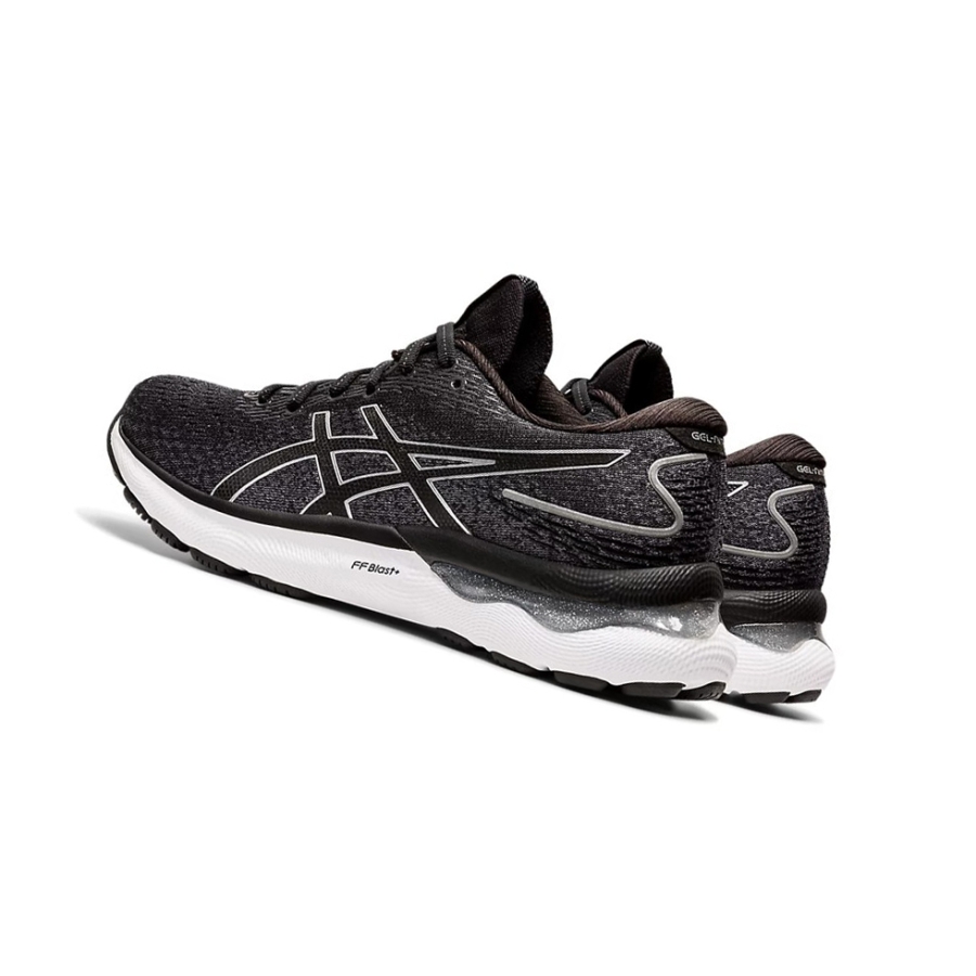 Black / Pure Silver Women's Asics GEL-NIMBUS 24 Running Shoes | US18930NK - Asics Outlet Sale