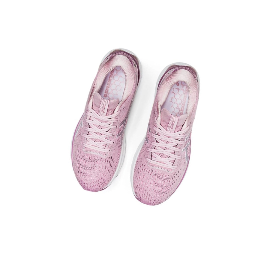 Barely Rose / White Women's Asics GEL-NIMBUS 24 Running Shoes | US68397TK - Asics Outlet Sale