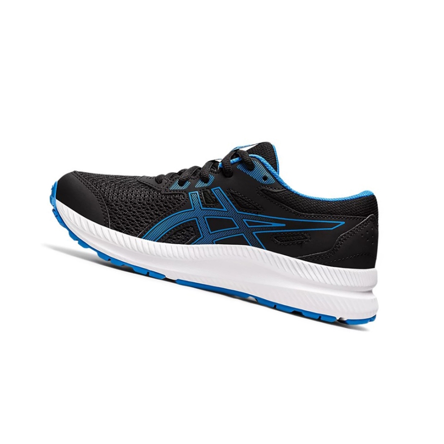 Black / Electric Blue Kids' Asics CONTEND 8 GS Running Shoes | US91802MJ - Asics Outlet Sale