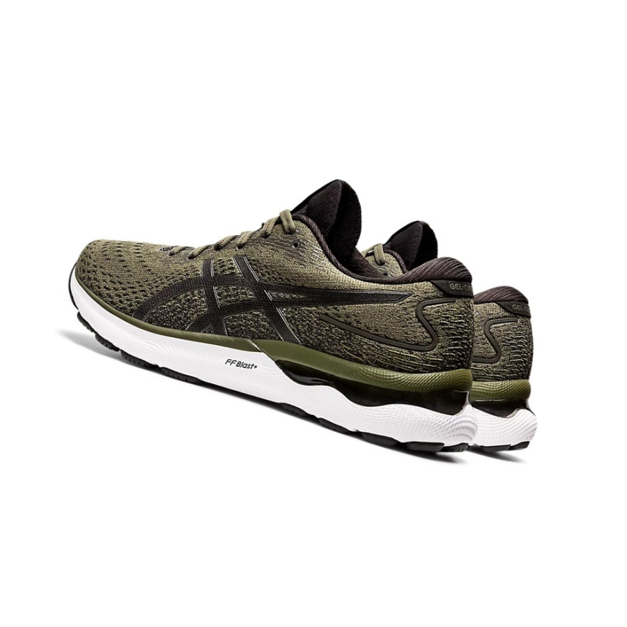 Olive Canvas / Gunmetal Men's Asics GEL-NIMBUS 24 Running Shoes | US73026SH - Asics Outlet Sale