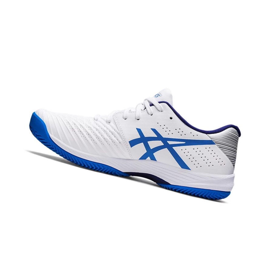 White / Blue Men's Asics SOLUTION SWIFT FF CLAY Tennis Shoes | US92371DM - Asics Outlet Sale