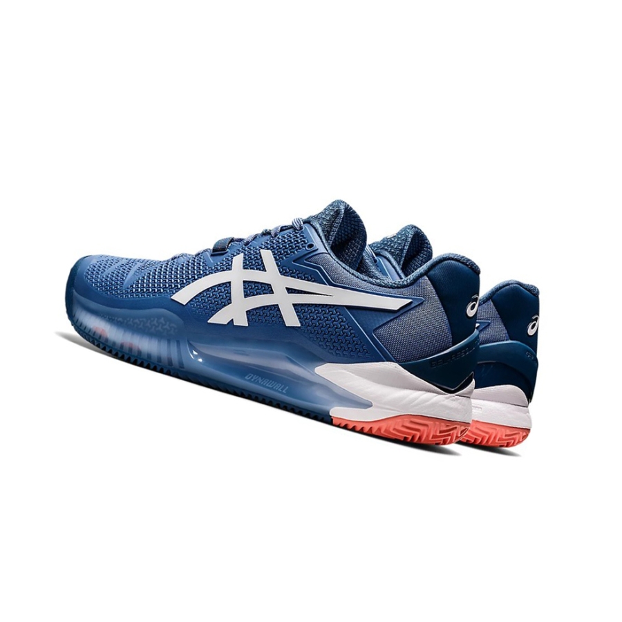 Blue Harmony / White Men's Asics GEL-RESOLUTION 8 CLAY Tennis Shoes | US87291FM - Asics Outlet Sale