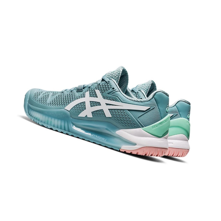 Blue / White Women's Asics GEL-RESOLUTION 8 Tennis Shoes | US25973JB - Asics Outlet Sale