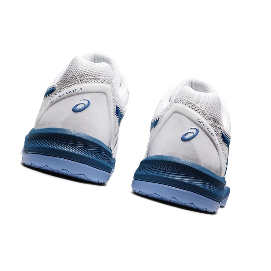 White / Light Indigo Men's Asics GEL-DEDICATE 7 Tennis Shoes | US73186ZF - Asics Outlet Sale