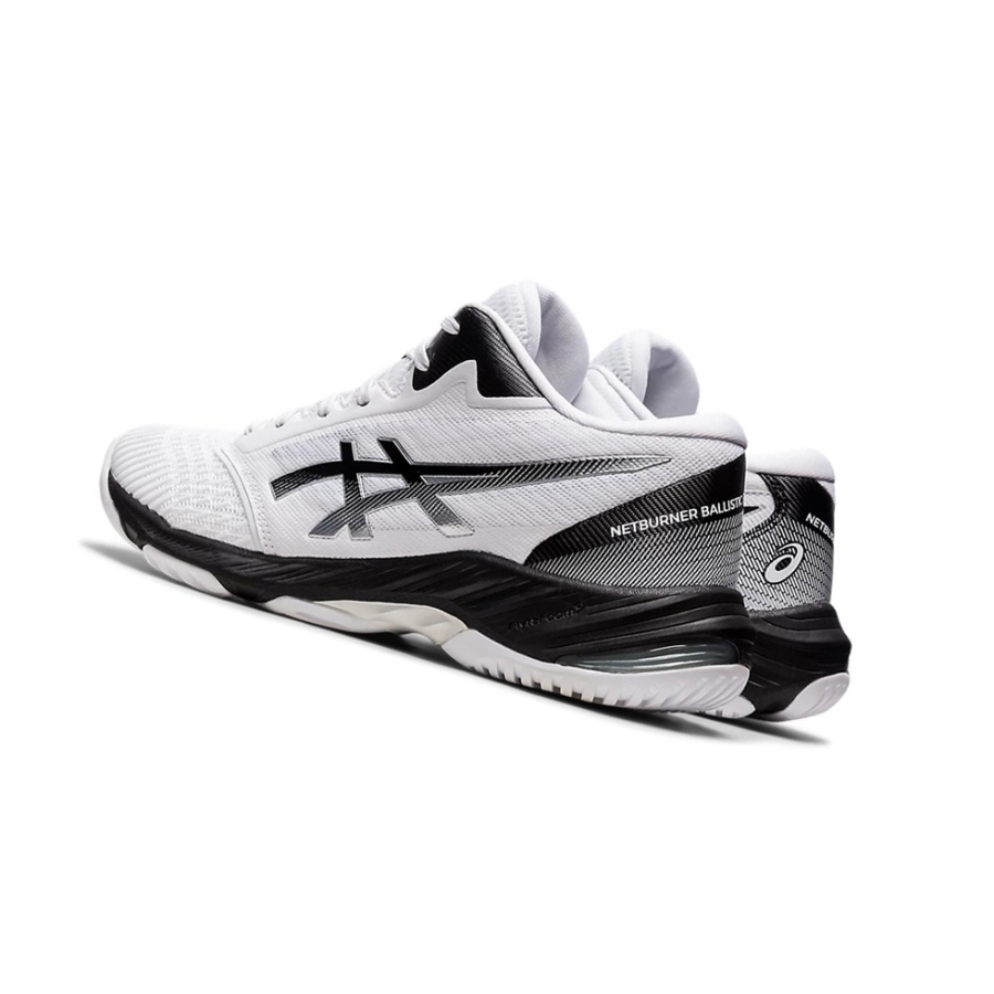 White / Black Men's Asics NETBURNER BALLISTIC FF MT 3 Volleyball Shoes | US83194JM - Asics Outlet Sale