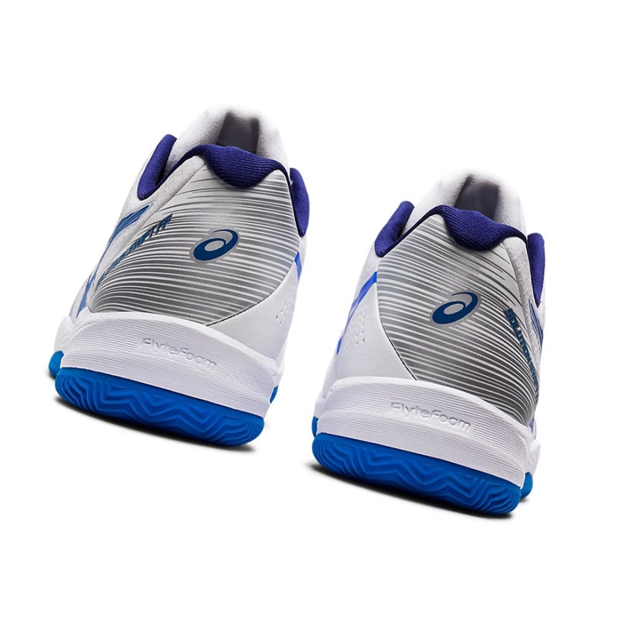 White / Blue Men's Asics SOLUTION SWIFT FF CLAY Tennis Shoes | US92371DM - Asics Outlet Sale