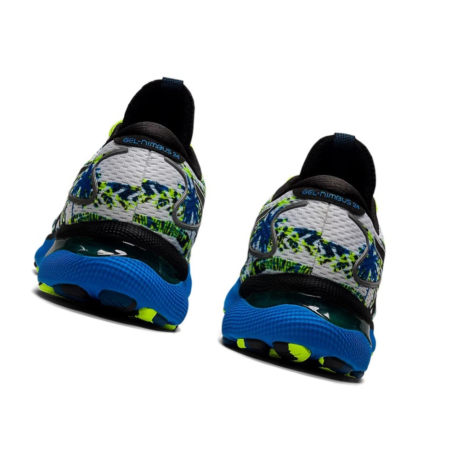 White / Black Men's Asics GEL-NIMBUS 24 Running Shoes | US70698VF - Asics Outlet Sale