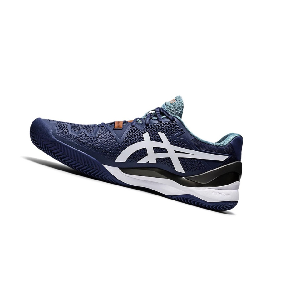 Mako Blue / White Men's Asics GEL-RESOLUTION 8 CLAY Tennis Shoes | US49125IC - Asics Outlet Sale